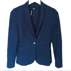 S.OLIVER Black Label Tailor Fit Blazer With 1 Button Enclosure Navy Blue Size 6